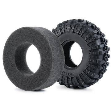 RCLIONS 4pcs 2.2inch RC Rubber Wheel Tyre 137mm/5.3inch with Foam Insert for 1/10 RC Crawler Car Axial Wraith