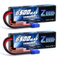 Zeee 2S Lipo Battery 6500mAh 7.4V 120C Hard Case RC Car Battery with EC5 Connector for RC Vehicles RC Truck Tank Truggy Boat Rac