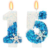 Snow Themed Birthday Candles, 15th Birthday Candle for Party Supplies, Winter Birthday Party Supplies, 2.76 inch Number 15 Candl