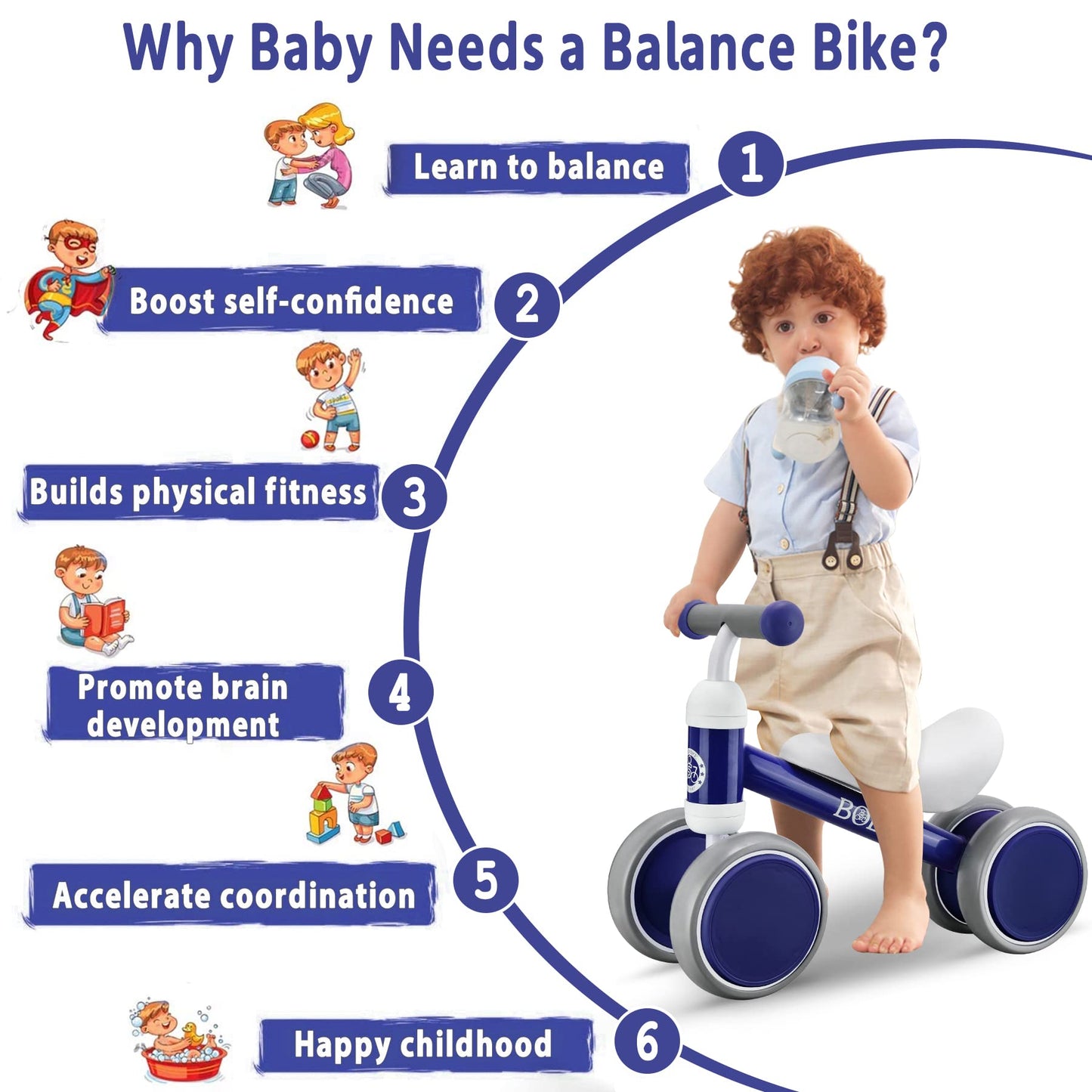 Baby Balance Bike Toys for 12-36 Months Kids Toy Boy and Girls Gifts Toddler Best First Birthday Gift Children Walker No Pedal I