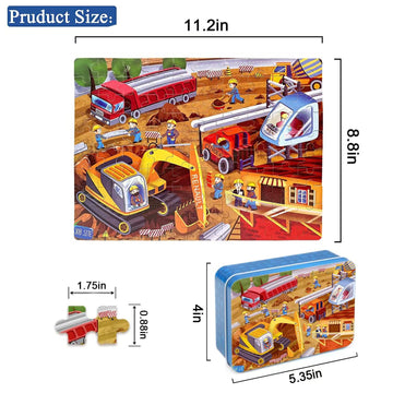 Lelemon Puzzles For Kids Ages 4-6, Space Donut Puzzle 60 Piece Puzzles For Kids In A Metal Box, Educational Kids Puzzles Jigsaw