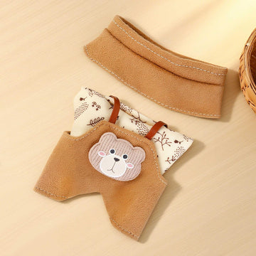 Abincee 17cm Doll Clothes Compatible with Labubu enhanced Doll Outfit Set Fashion Designed Dresses (Khaki)