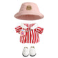 17cm Doll Clothes for Labubu - Kawaii Clown Style Set - Doll's Hat & Doll's Clothing & Doll's Shoes & Camera  Cute Doll Outfit with Accessories for Display  Collectors  Gift - Red (NO Dolls)