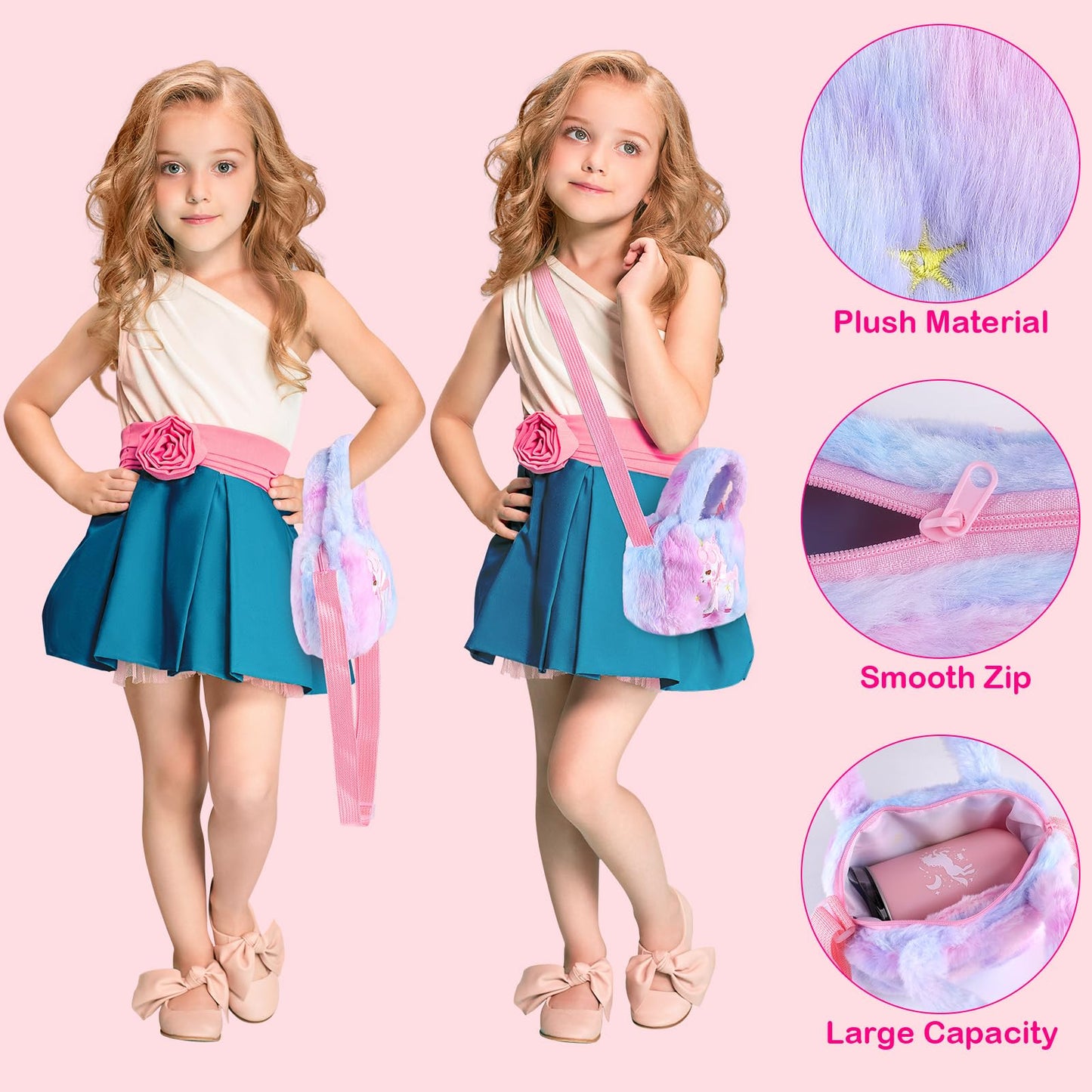 Unicorns Gifts For Girls 4 5 6 7 8 9 10+ Years Old With Unicorns Handbag Purse/Diary With Lock/Headband/Eye Mask/Water Bottle, K