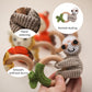 Wooden Teether Crochet Baby Rattle, Crochet Baby Toys, Organic Wooden Newborn Toys, Newborn Animal Rattle Toys,Knitted Stuffed A