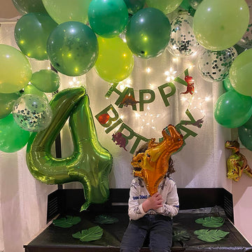 Paticool 40 Inch Green Number Balloon 4, Large Number Foil Balloons Mylar For Girl Boy Birthday Party Celebration Decorations Su