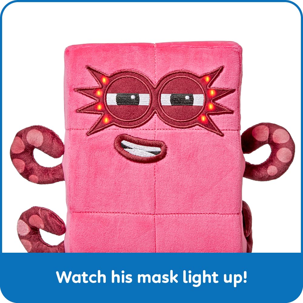 hand2mind Numberblocks Sing-Along Superhero Octoblock Plush Toy, 13.5" Cotton, Multicolor, Model 96940, Ideal for Toddlers and Preschool Learning