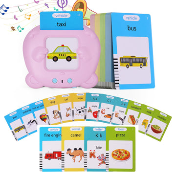 Talking Flash Cards Toddler Toys Pocket Speech For Toddlers 1-3, Talking Learning Flash Cards Educational Toys Sensory Toys Gift For Boys And Girls (510 Sight Words-Bear Pink)