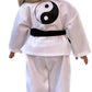 - Yin And Yang - Karate/Tae Kwon Do Outfit Includes Blouse, Pants And 5 Belts - Yellow, Green, Red, Blue And Black - Clothes Fits 18 Inch Doll (Doll Not Included)