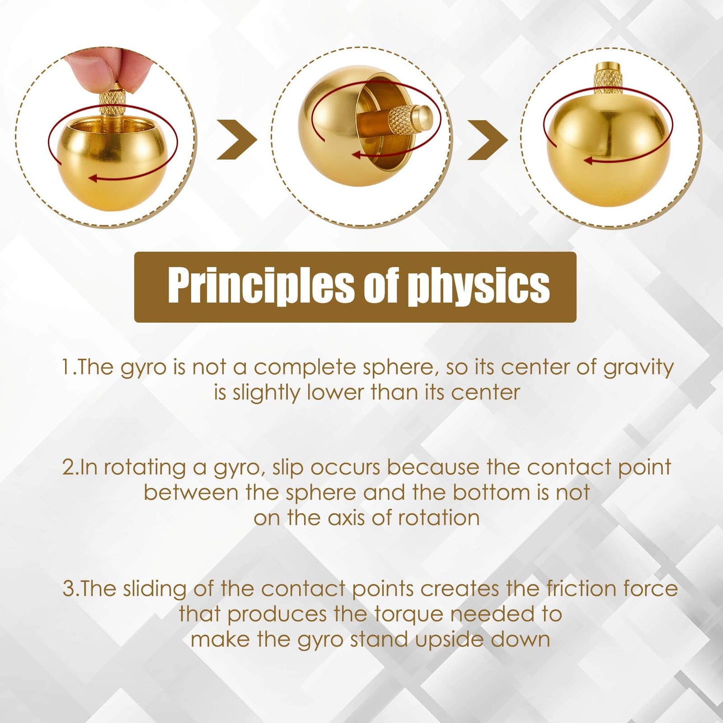 2 Pieces Metal Spinning Top Metal Flip Over Top Aluminum Top Spinner Top Physics Toy Gyroscope Stainless Steel Top Educational Toys for Girls Boys and mature-themed