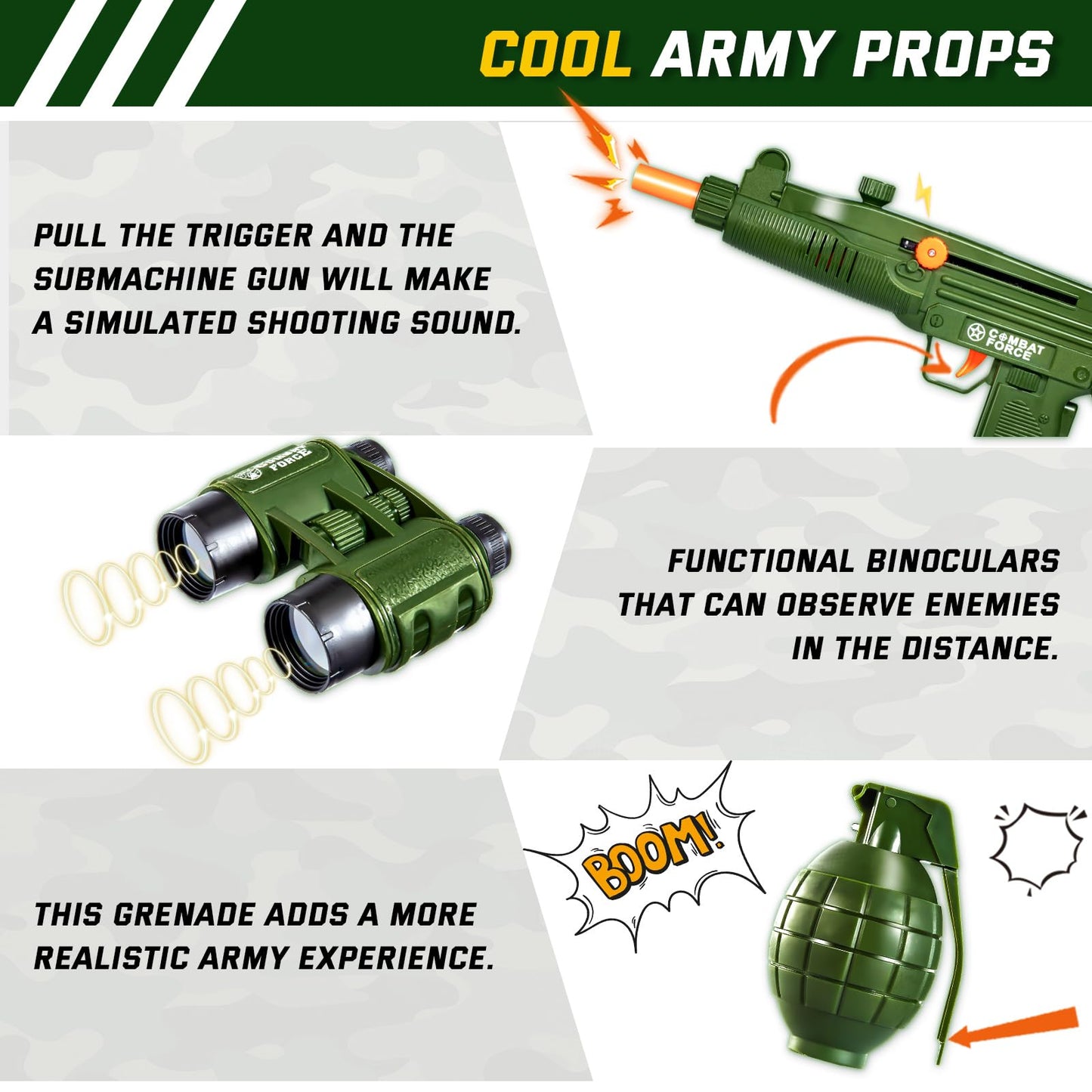 Niplooow Kids Army Costume For Boys, Boys Military Soldier Costume With Army Toys, Halloween Costumes For Boys Kids 3-12, Hallow