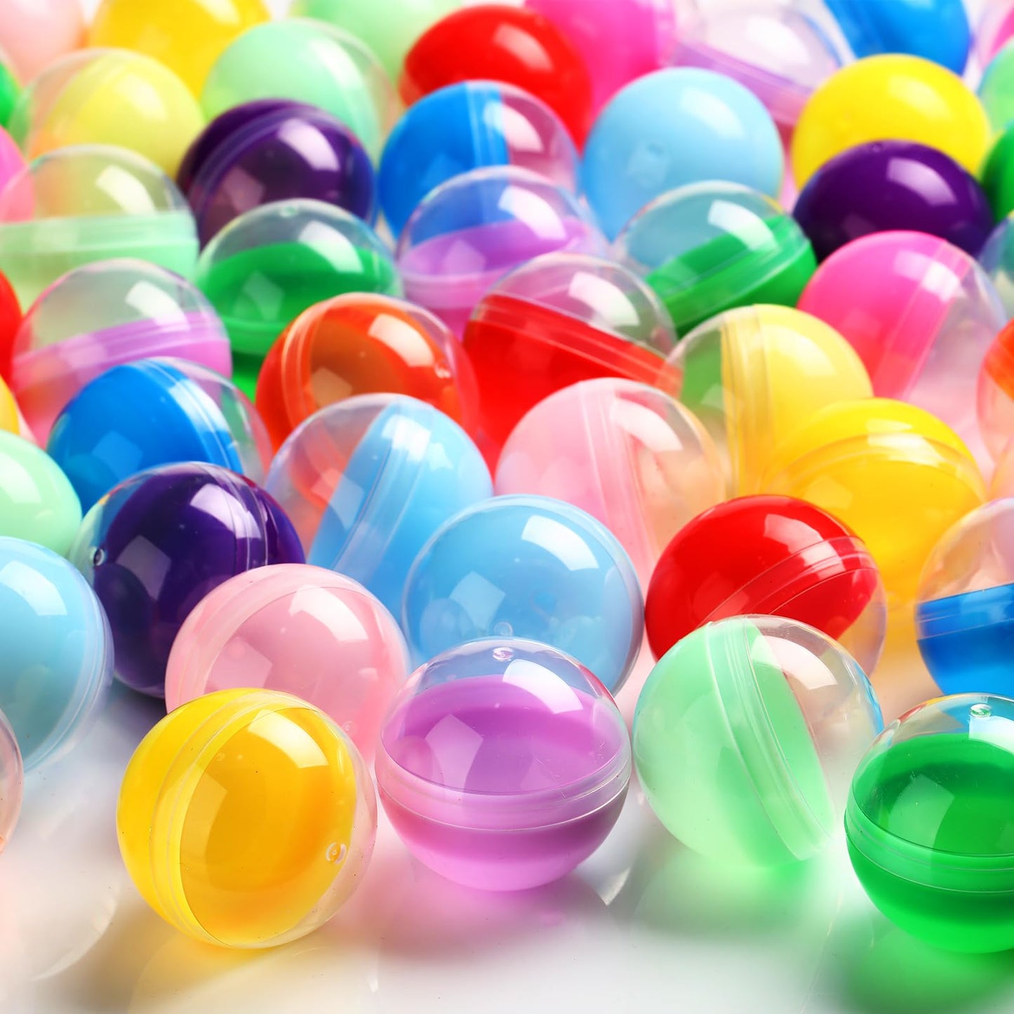 MiniInflat 300 Pcs 2 Inch Empty Vending Machine Capsules Colored Round Capsules Toy Bulk Gumball Machines Plastic Balls Small Pl