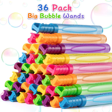 36 Pack Big Bubble Wands Bulk In 6 Colors, Ideal For Easter, Summer, Halloween, Valentine, School Classroom Prizes