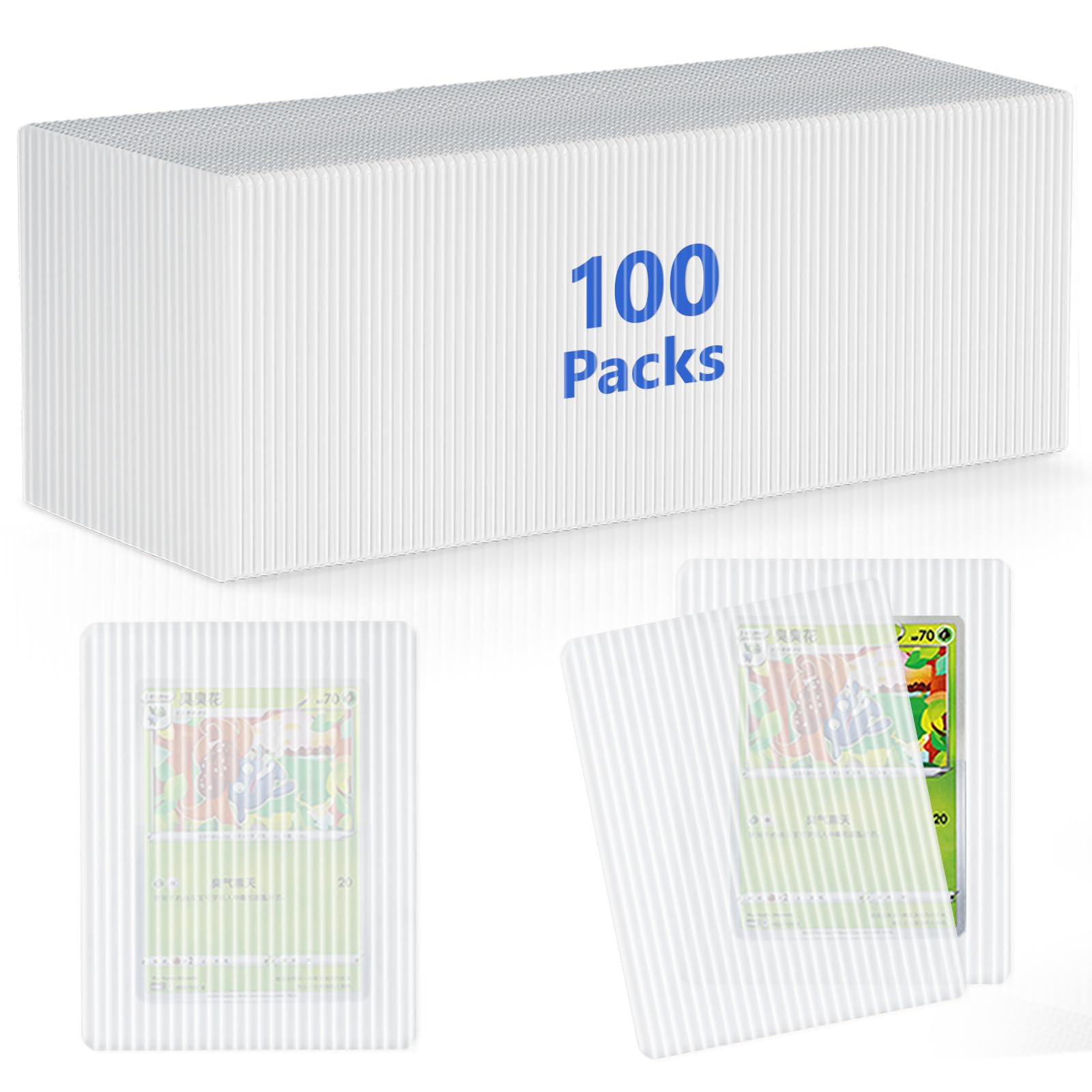 DEDC 100 Packs Trading Card Shipping Protector White  Card Protector Shipping for Top Loaders  Soft Card Sleeves and Semi-Rigid Card Holder  Trading Card Shipping Supplies  Card Grading Essential