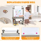 Honey Joy Art Easel For Kids, 3-In-1 Double-Sided Wooden Toddler Easel W/Magnetic White Board & Chalkboard, Paper Roll, 2 Storage Bins, Painting Dry Erase, Kids Easel For Boys Girls Aged 3+ (Gray)