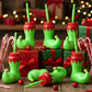 Hoolerry 12 Pack Christmas Elf Boot Cups with Lids and Straws Bulk 10 oz Santa Elf Boot Plastic Cups for Kids Novelty Party Supp