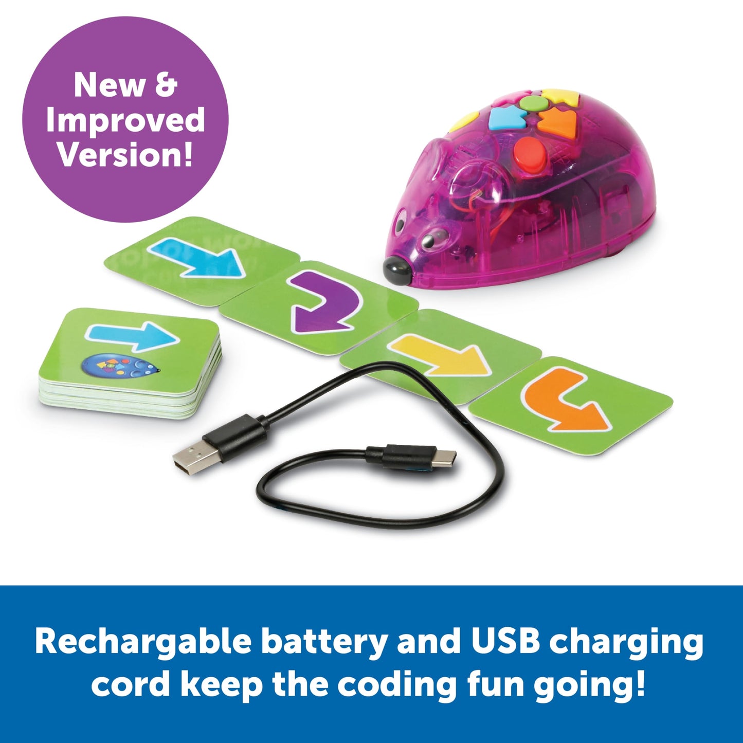 Learning Resources Rechargeable Code & Go Robot Mouse - Stem Toys For Kids, Coding Toys For Boys And Girls Ages 4+