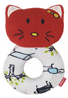 Pikipo Plush Kitty Face Rattle Soft Toy With Round Handle (Red) - Toddlers