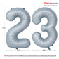 40 In Matte Gray Number Balloons Helium Foil Mylar Balloon Birthday Party Banquet Decoration 23