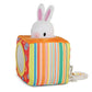 Nuluv Infant Plush Bunny Cube Early Learning Activity Play Toy With Squeaky Crinkle Rattle For Baby 3 Months+,Multicolor