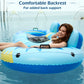 Jasonwell Inflatable River Tube Float - 2 Person Heavy Duty Pool Float, X-Large, Vinyl, Skyblue with Removable Cooler & 2 Cup Holders