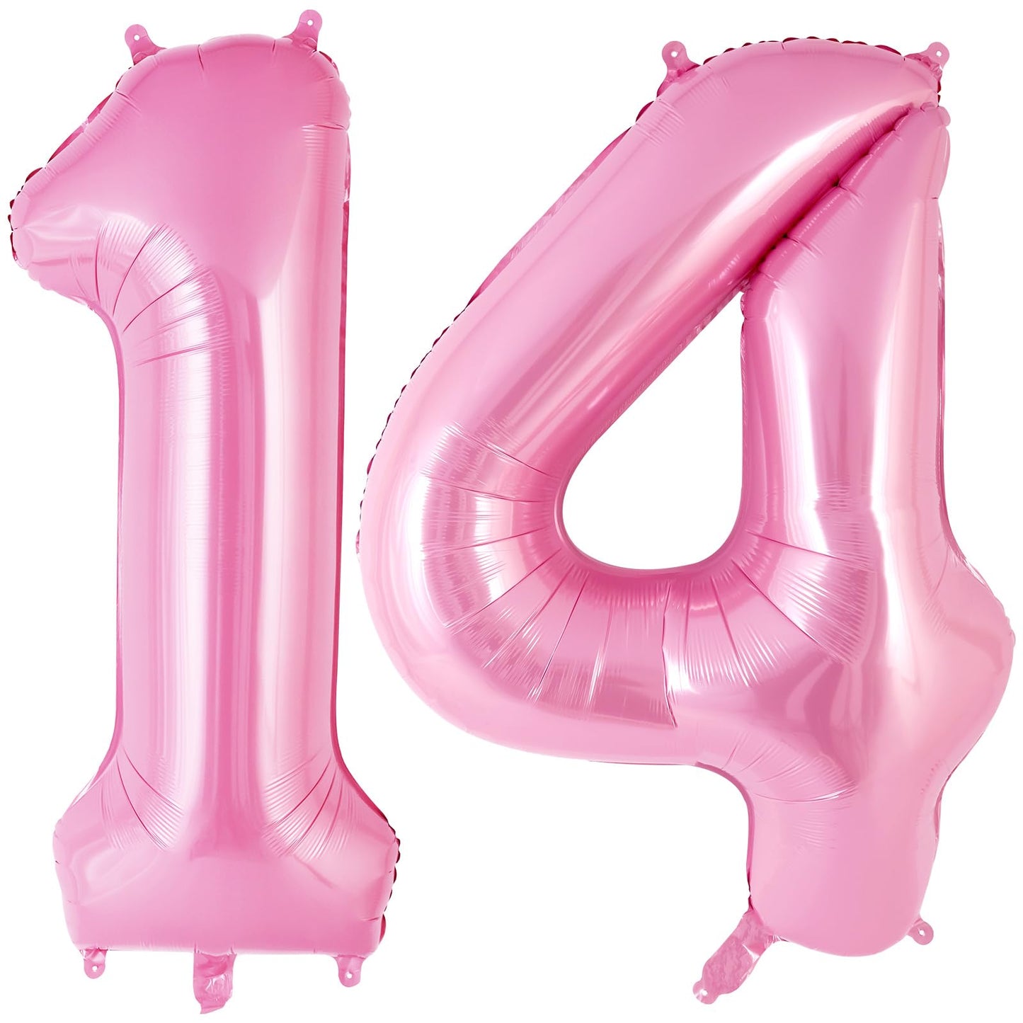 Pink Number 14 Balloon, 40 Inch Big Large Foil Helium Number Balloons, Giant Mylar Number 14 Balloons For 14 Years Old Birthday