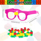 Hxezoc 12 Pcs Diy Building Bricks Glasses Building Blocks Games For Kids Creative Building Block Glasses Party Favors, Carnival Birthday Party, Classroom Games Supplies