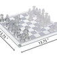 Gamie enhanced Glass Chess Set  14 Inch - Elegant Design - Durable Build - 32 Frosted and Clear Pieces - Felted Bottoms - Easy to Carry - Stable & Fully Functional for Chess Lovers