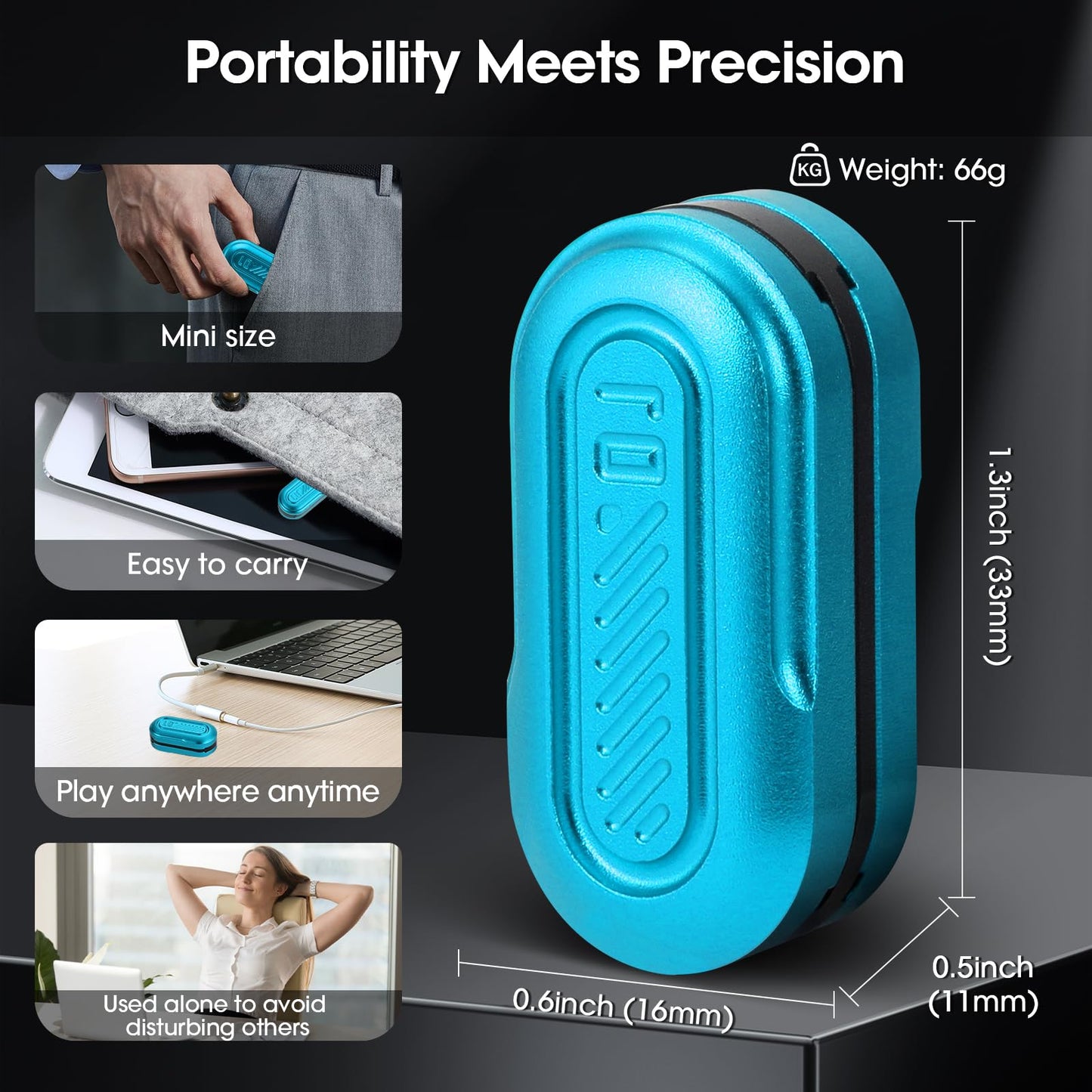 Judixy Mini Magnetic Fidget Slider 3 Layer, Fidget Toys Adults For Stress Relief Adhd Anxiety With Click Sound, Portable Pocket