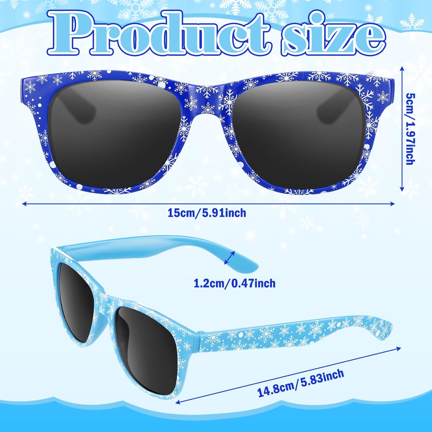 Flutesan 12 Pcs Frozen Themed Birthday Party Decor Winter Snowflake Themed Sunglasses Winter Birthday Party Supplies
