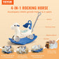 Vevor 4 In 1 Rocking Horse For Toddlers 1-3 Years, Baby Rocking Horse With Detachable Balance Board, Push Handle And 4 Smooth Wheels, Support Up To Hdpe 80 Lbs Kids Ride On Toy With Sound, Blue