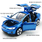 1:32 Model X Alloy Diecast Pull Back Toy Car With Open Doors, Lights And Music, Mini Vehicles Toys For Kids & Collectors (Black)