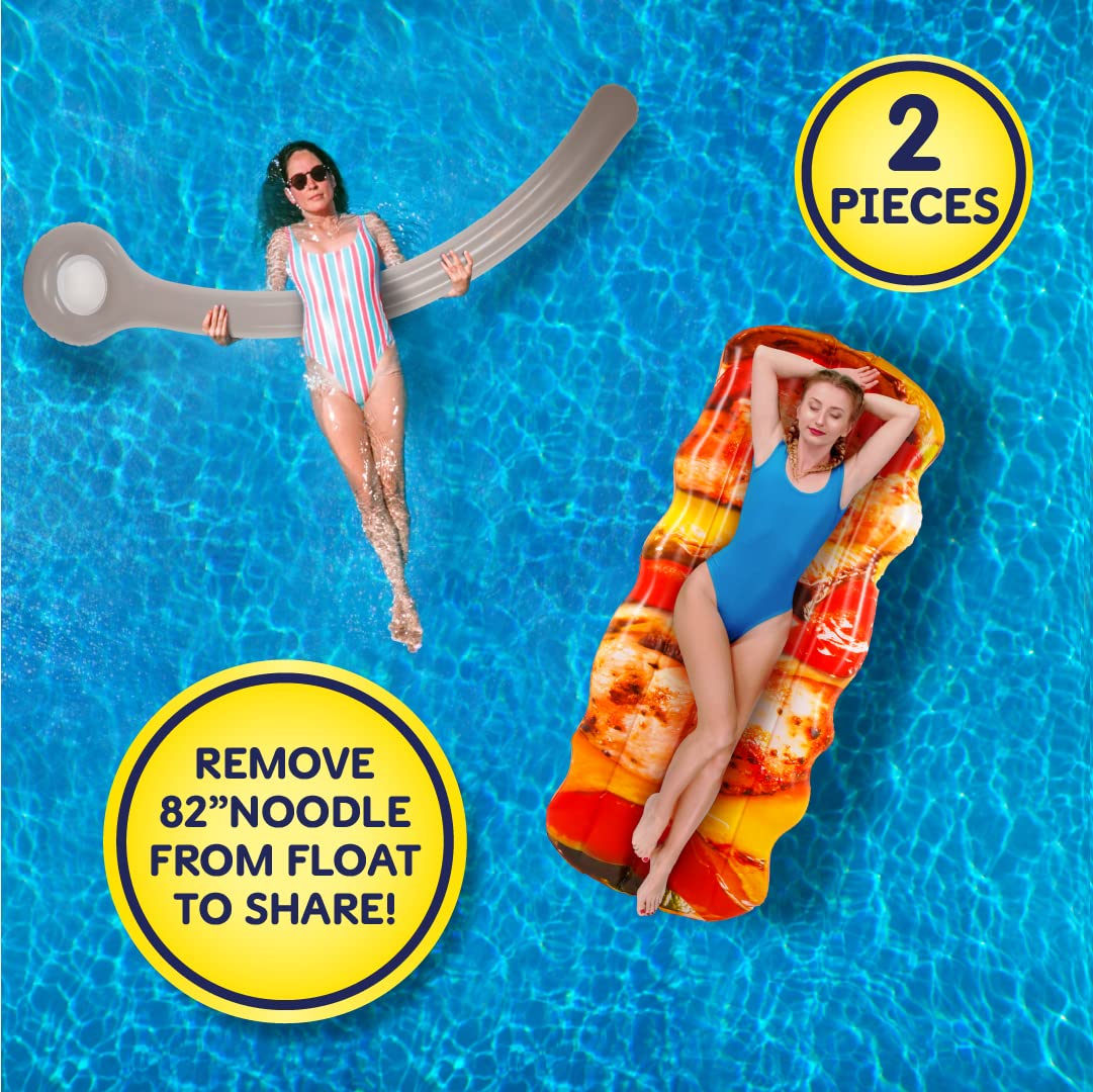 Chicken Shish Kebab Float And Noodle - Pool Float Tube, Inflatable Rafts For Kids & Adults - Large Blow Up Float For Summer Beach Swimming - Two Floats - Take2Floats
