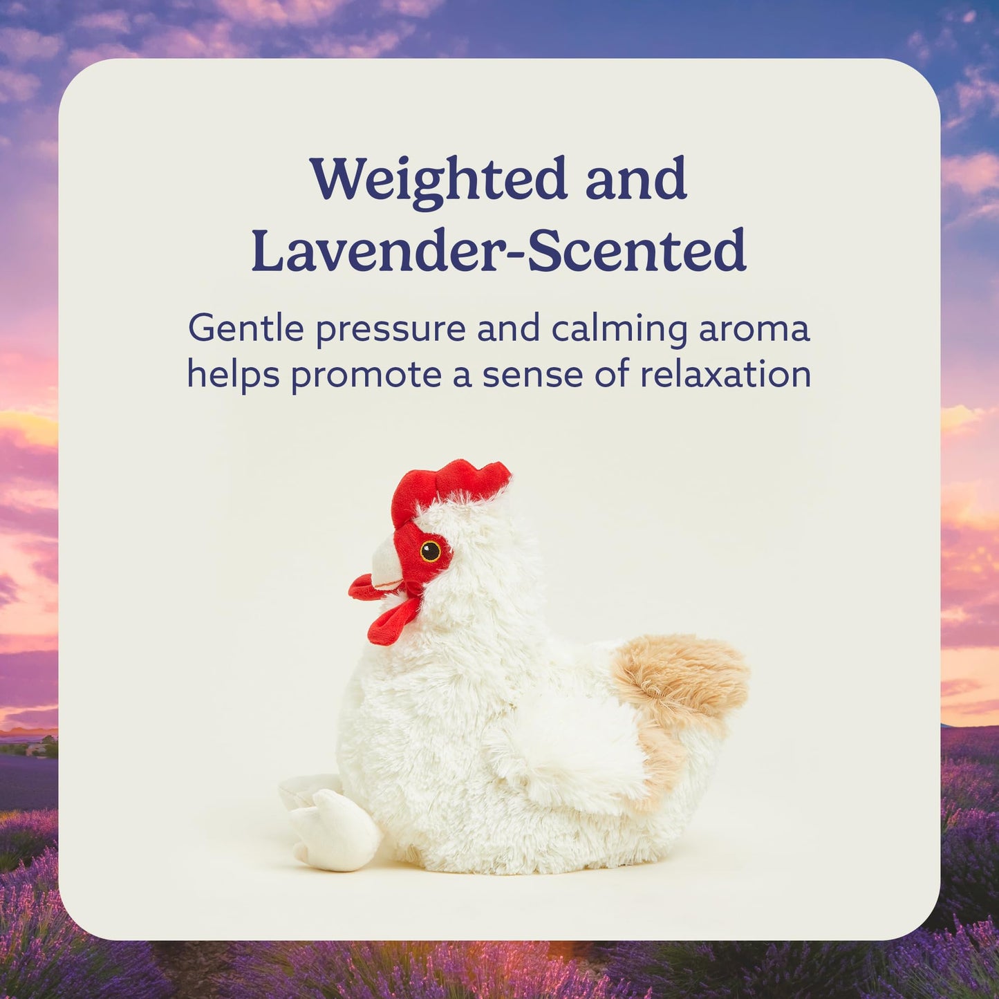Warmies Microwavable Chicken Plush Stuffed Animal, 13 Inch Weighted Toy for Comfort, Soft Material for All Ages