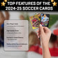 Soccer Trading Cards 2024-25 | 3 Packs - 33 Collectible Football Cards For Fans & Players Black, Gold & Silver Soccer Mystery Ca