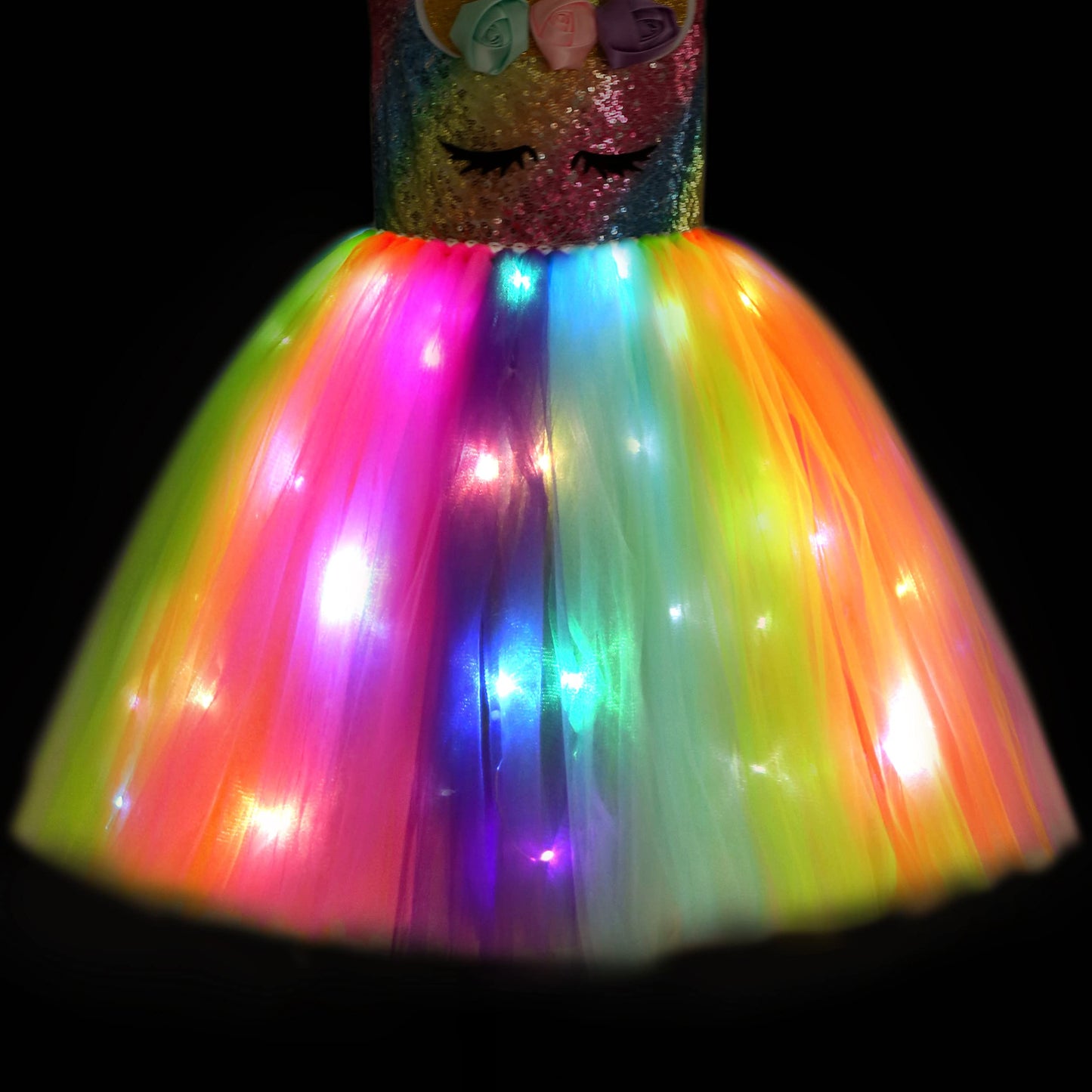Davsolly Unicorn Costume For Girls Led Light Up Unicorn Princess Tutu Outfit For Halloween Dress Up Birthday Christmas Gifts