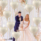 Cream Heart Balloons, 18 Inch Cream Heart Foil Balloons, 12Pcs Boho Beige Heart Shape Foil Balloon, Cream White Helium Foil Ball