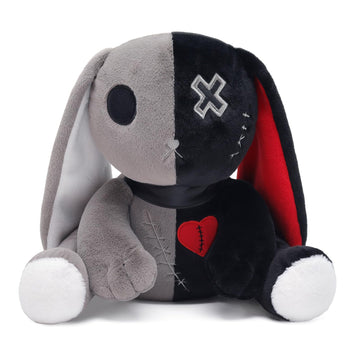 Qleewei Goth Bunny Plush Rabbit Stuffed Animal Horror Plushies Easter Creepy Spooky Bunny Stuffed Animal Crazy Rabbit Plushie To