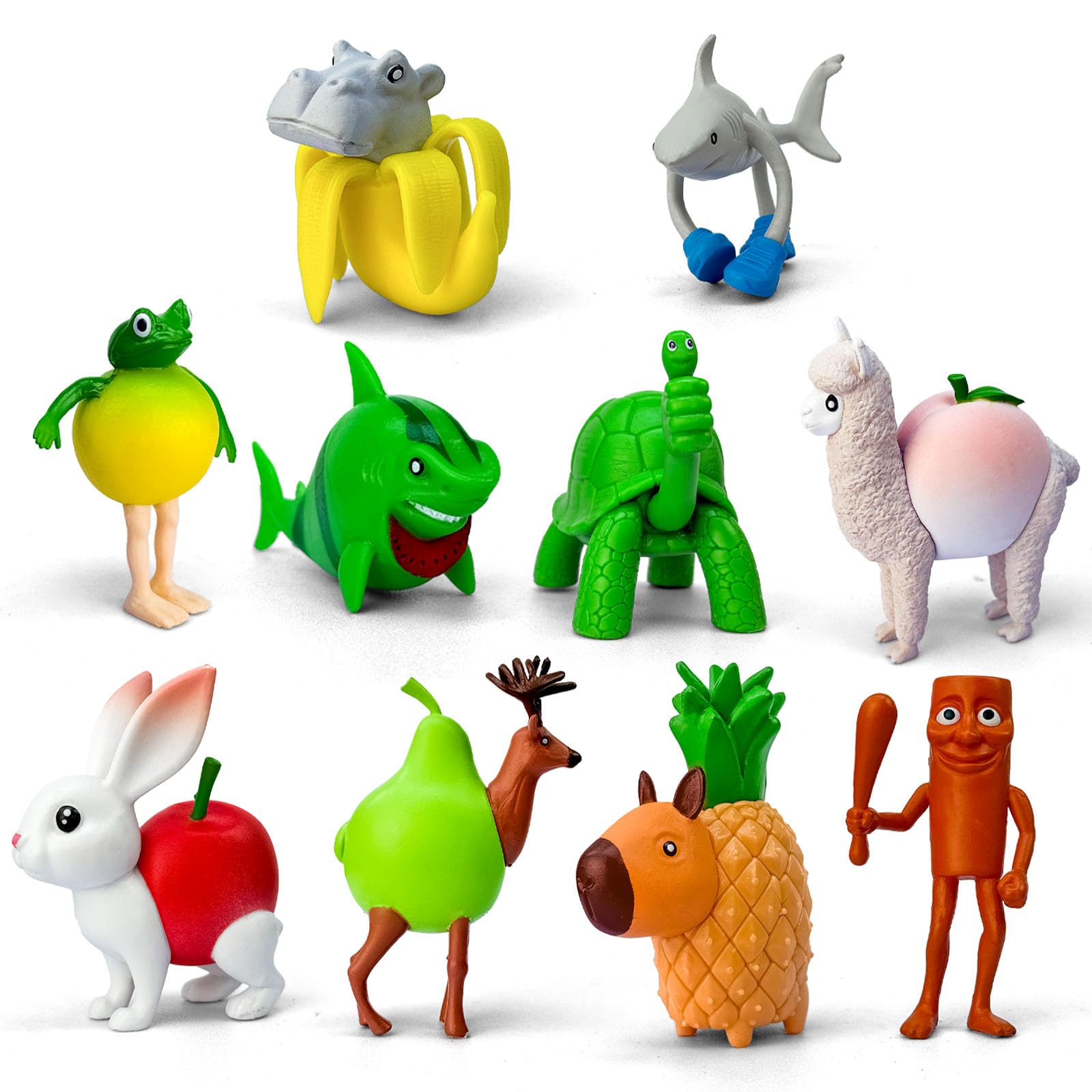Lomencry Italian Brainrot Toy Action Figure tralalero tralala brainrot Toys Tralalero Tralala Figures Toys with Tralalero Tralala Tung Tung Sahur BRR BRR Patapim Creative 3D Collectible Toy (10PCS-A)