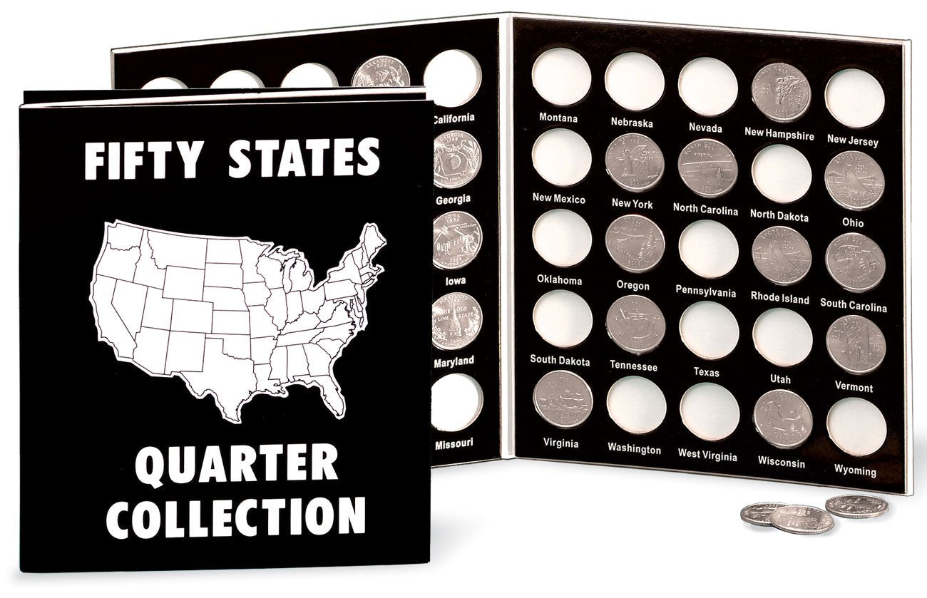 Fox Valley Traders Commemorative State Quarters Album, One Size, Black, Cardboard, Model SG_B009ONWGEM_US