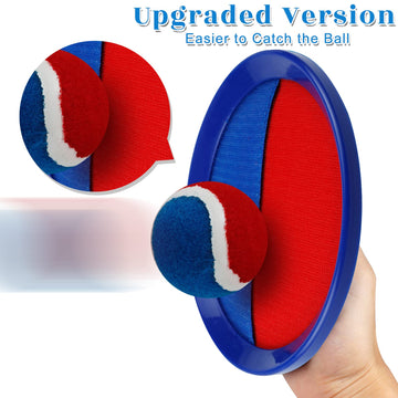 jxzdle Toss and Catch Game Set, Outdoor Games with 4 Paddles 4 Balls and 1 Storage Bag, Great Outdoor Toys/Gifts for Kids, Class