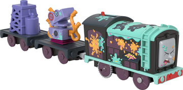 Thomas & Friends Motorized Toy Train Frosting Diesel Engine With Cargo Car & Robot Piece For Preschool Pretend Play Kids Ages 3+