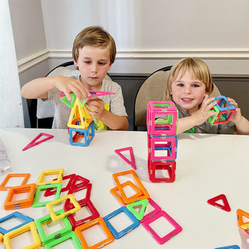 Coodoo Upgraded Magnetic Blocks Tough Tiles Stem Toys For 3+ Year Old Boys And Girls Learning By Playing Games For Toddlers Kids, Compatible With Major Brands Building Blocks - Starter Set