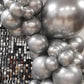 Moxmay Metallic Sliver Balloons Different Sizes, 102 Pcs 18 12 10 5 Inch Sliver Latex Chrome Balloon For Graduation Baby Shower