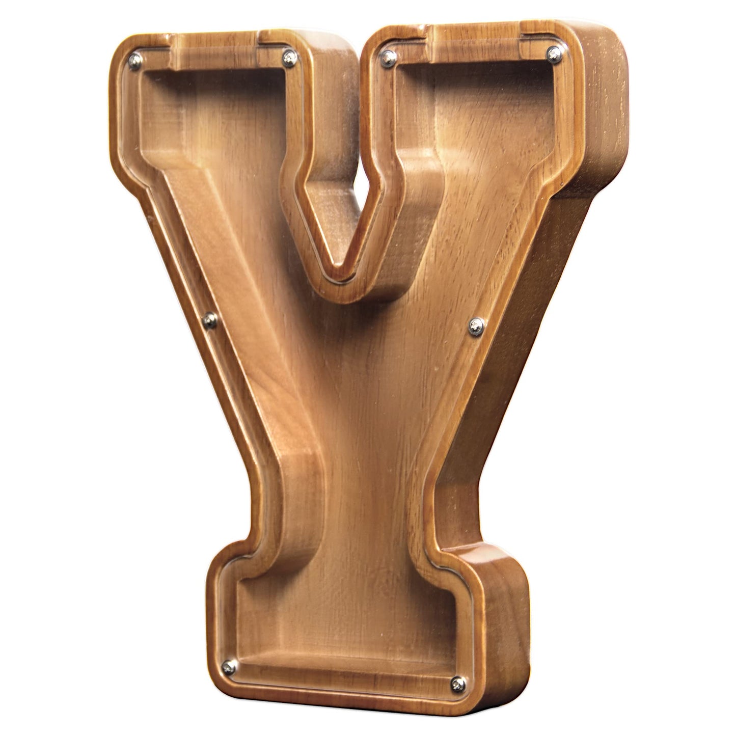 Aorcmitn Large Wooden Letter Coin Personalized Piggy Bank For Boys Girls Kids Toddler Adults Money Bank Best Gift For Friends (9.2 Inch-Y)