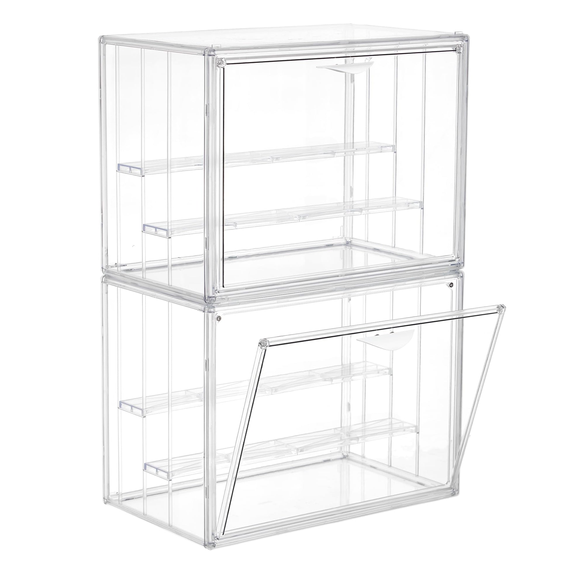 LXLXXL Acrylic Display Case for Collectibles 3 Layer Adjustable Figure Display Cases with Magnetic Door Clear Stackable Display 