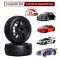 CrazyHobby Pre-Glued OD 2.56'' 12mm Hex Wheels Rims & Rubber Tires 26mm for 1/10 Scale On Road Racing Car Drift RC Touring Car,
