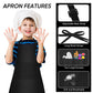 NACHLYNN 10 Pieces Kids Aprons Adjustable Toddler Apron with 2 Pockets for Kids Painting Cooking Baking Crafts Activity (Black)