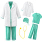 Reliparty Kids Doctor Costume Set With Cap And Accessories 5 Piece Set, Green,140