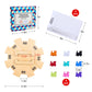 Offelec Mexican Train Dominoes Accessories Set - 1 Pine Wooden Mexican Train Hub With Felted Bottom, 9 Colorful Metal Mexican Tr